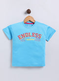 Endless Dreams Printed Cotton T-Shirt for Girls - Blue - ParrotCrow