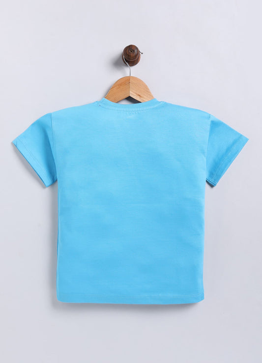 Endless Dreams Printed Cotton T-Shirt for Girls - Blue - ParrotCrow