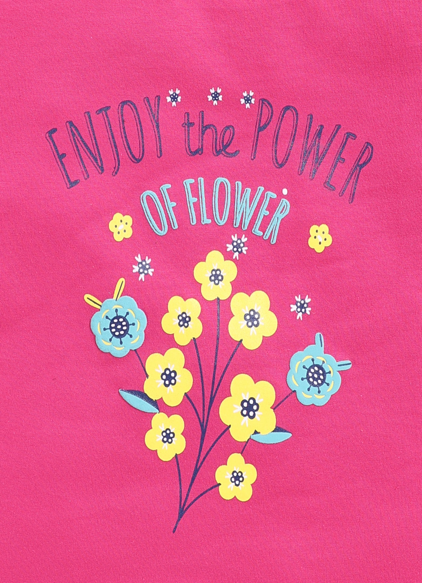 Enjoy the power of homes Printed Cotton T-Shirt for Girls - Dark Pink - ParrotCrow