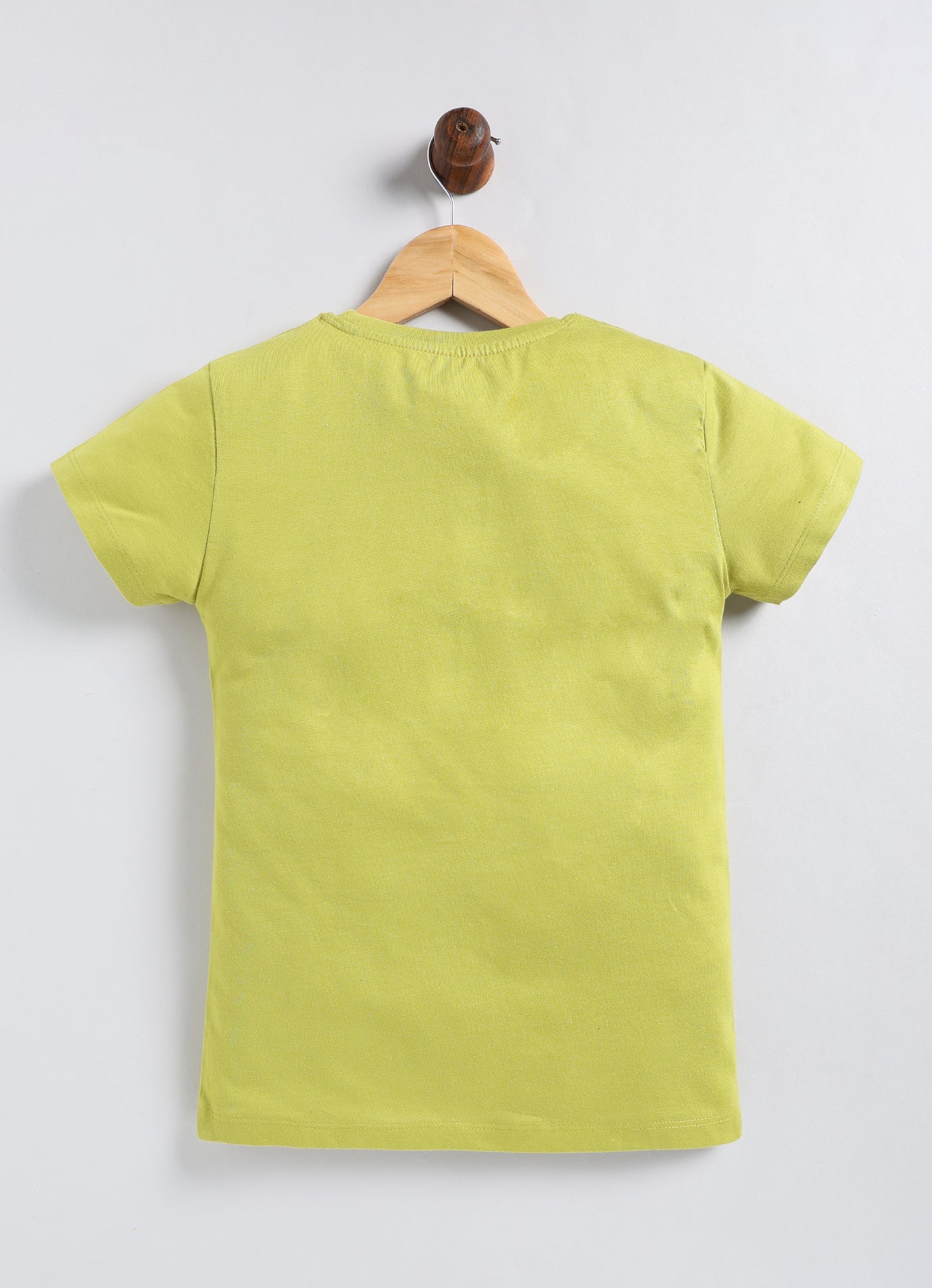 Enjoy the power of homes Printed Cotton T-Shirt for Girls - Lime Green - ParrotCrow