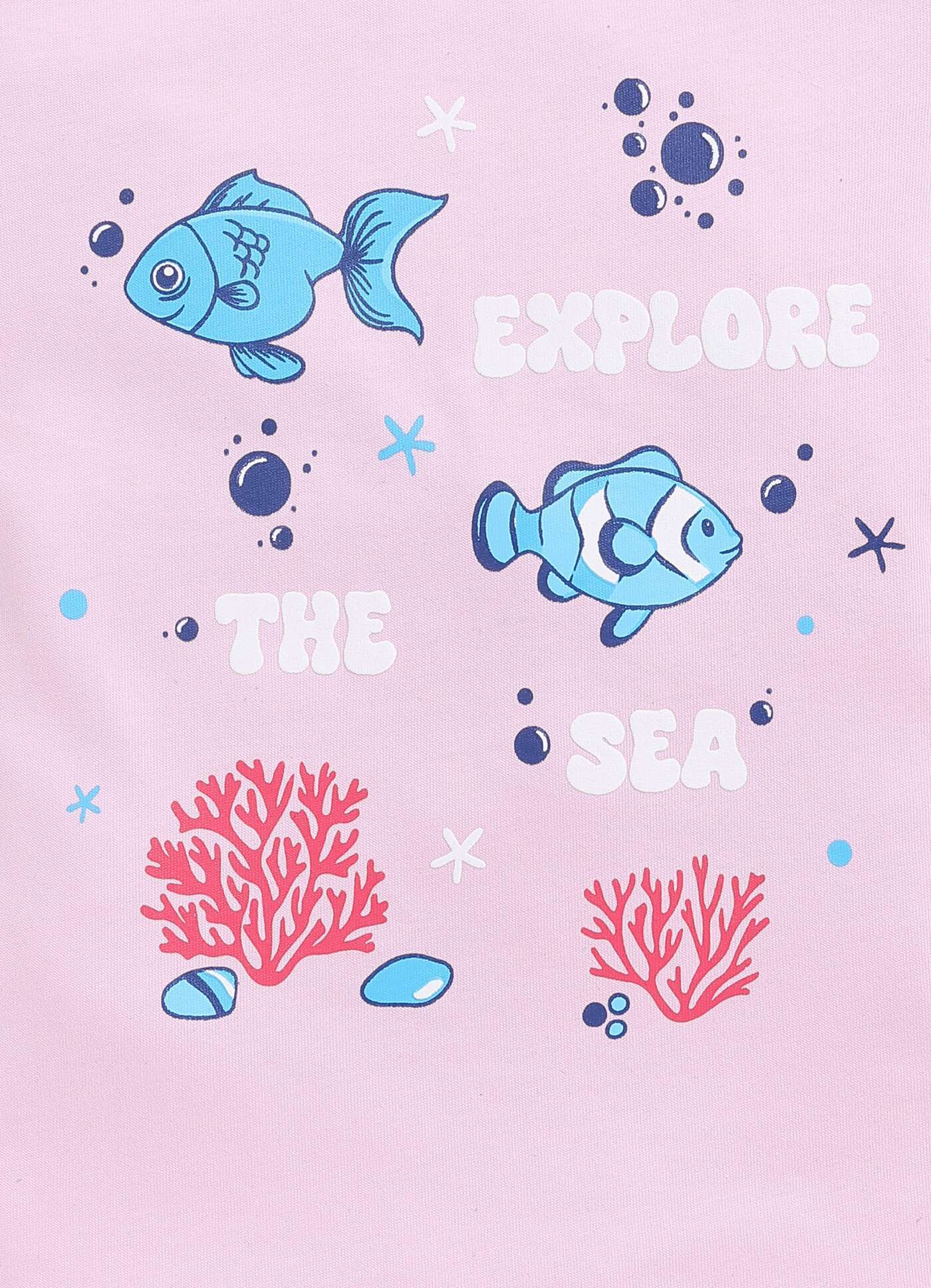 Explore the Sea Print Cotton T-Shirt for Girls - ParrotCrow