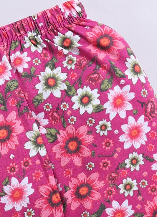 Floral MEGENTHA Flower Printed Activewear Trousers - ParrotCrow