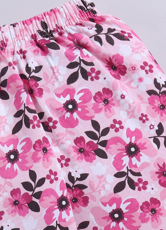 Floral Pinky Flower Printed Activewear Trousers - ParrotCrow