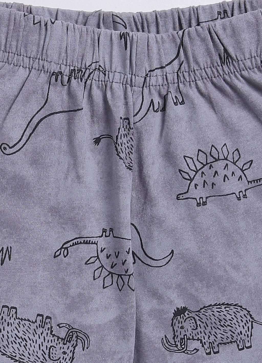Friends for Life Printed T-Shirt & Dino Shorts Set for Boys (Purple & Grey) - ParrotCrow