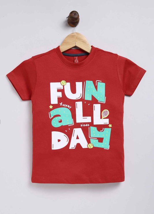 Fun all day cotton t-shirt for boys - ParrotCrow