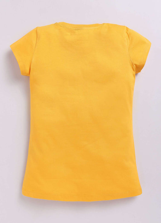 Good Times Smiley Printed Cotton T-Shirt for Girls - ParrotCrow