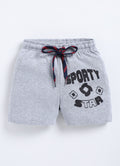Grey Melange Shorts For Boys - ParrotCrow