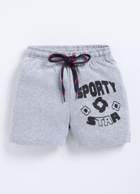 Grey Melange Shorts For Boys - ParrotCrow