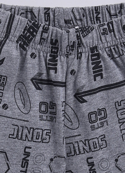I'm Outta Here Graphic T-Shirt & Shorts Set for Boys (Blue & Grey) - ParrotCrow