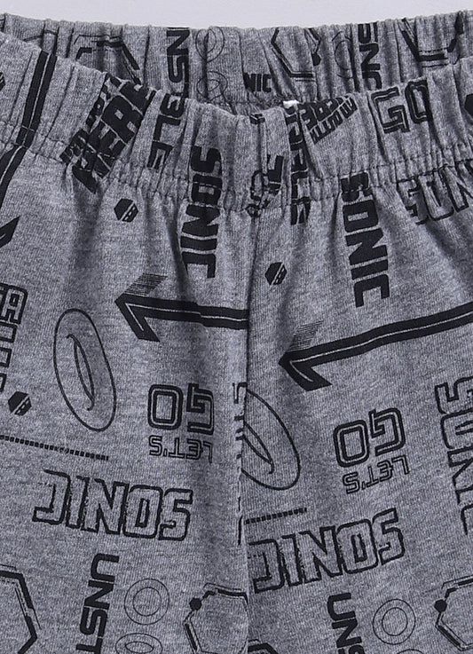 I'm Outta Here Graphic T-Shirt & Shorts Set for Boys (Blue & Grey) - ParrotCrow