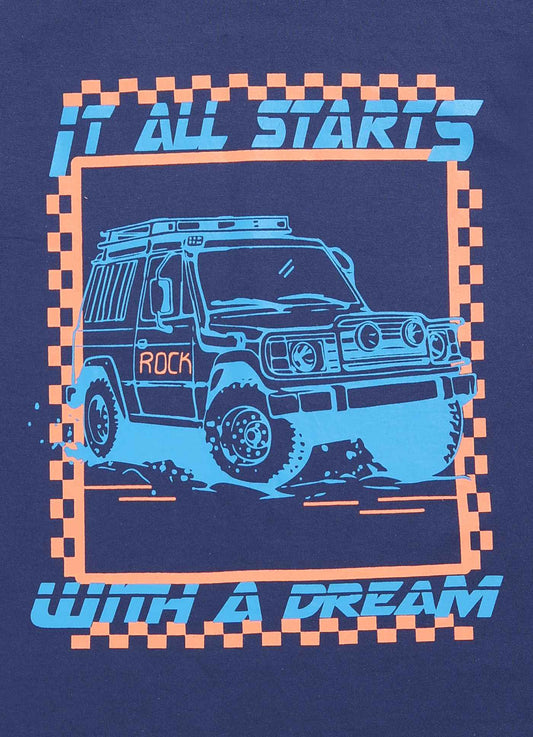 It all starts printed cotton t-shirt for boys - ParrotCrow