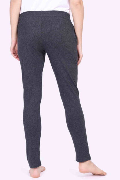 Women Black Melange Slim Fit Yoga - Jogger Track Pants