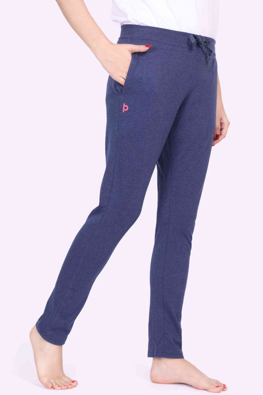 Women Navy Melange Bliss Yoga - Jogger Track Pants