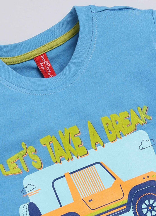 Let’s take a break cotton t-shirt for boys - ParrotCrow