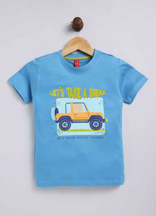 Let’s take a break cotton t-shirt for boys - ParrotCrow