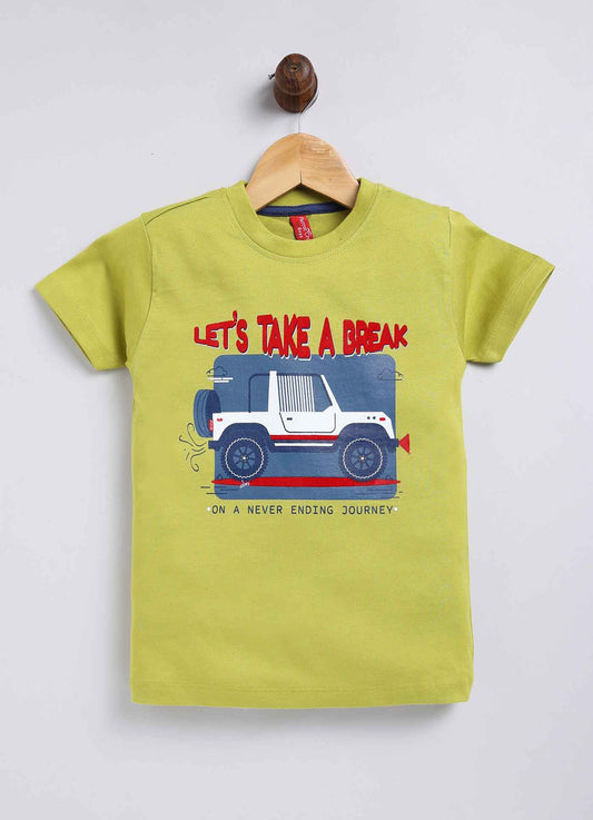 Let’s take a break cotton t-shirt for boys - ParrotCrow