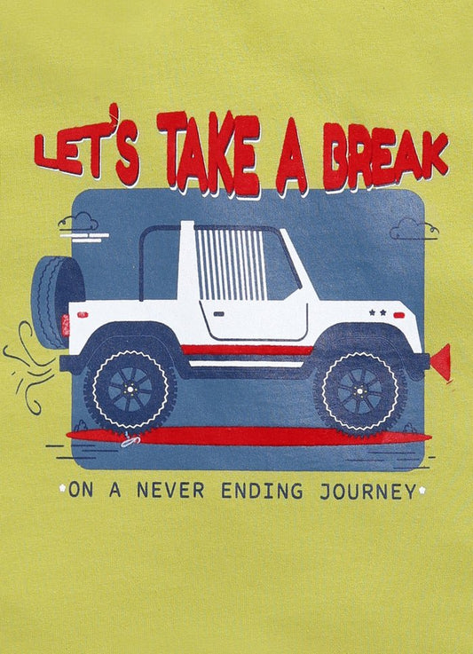 Let’s take a break cotton t-shirt for boys - ParrotCrow