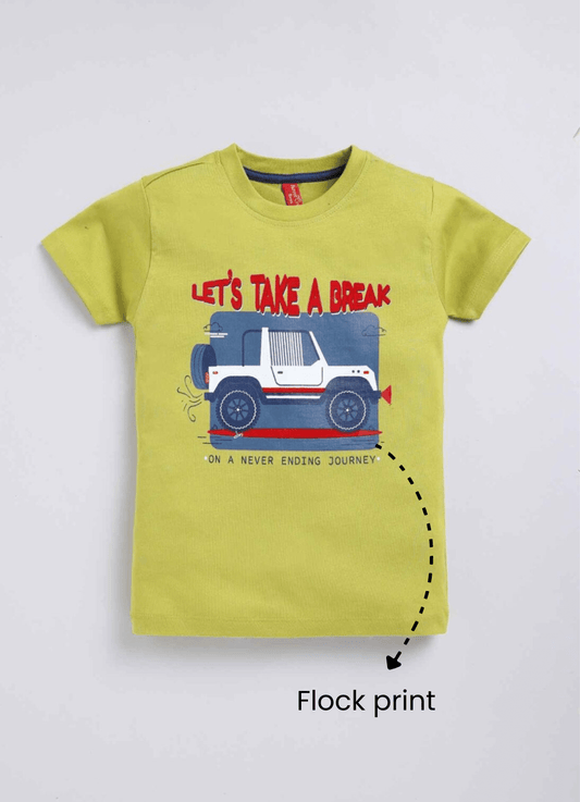 Let’s take a break cotton t-shirt for boys - ParrotCrow