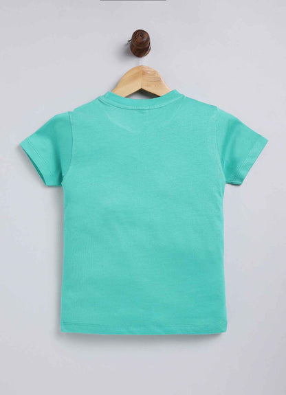 Life is Chill Football Print Boys T-Shirt – Sky Blue | Cotton Tee for Ages 1–8 - ParrotCrow