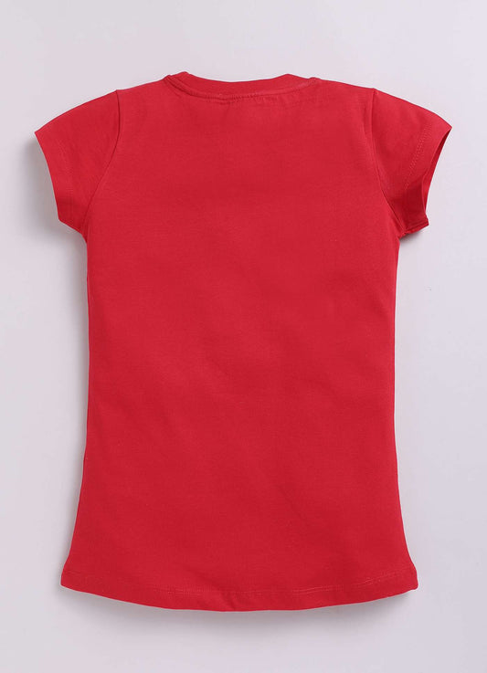 Lovely Day Text Print Cotton T-Shirt for Girls - ParrotCrow