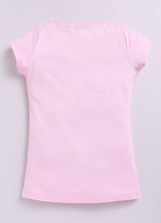 Lovely Day Text Print Cotton T-Shirt for Girls - ParrotCrow