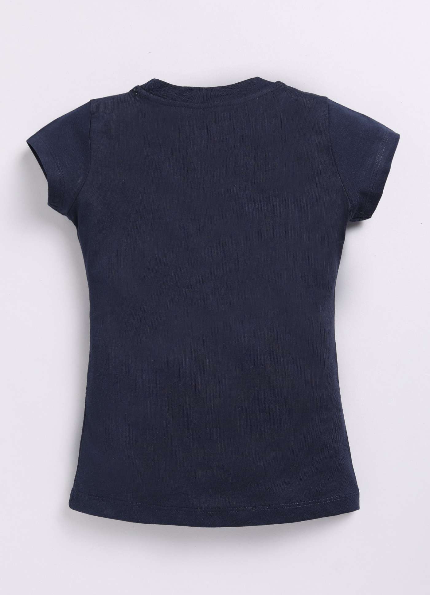 Mama Love Text Print Cotton Navy T-Shirt for Girls – Soft & Stylish - ParrotCrow