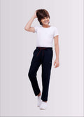 Navy Color Polyester Lycra Jogger Track Pant for Boys - ParrotCrow