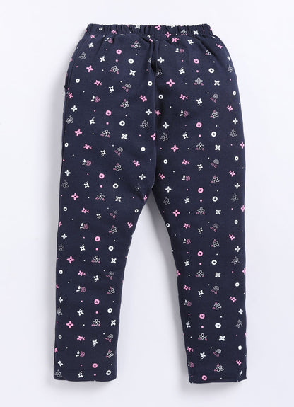 Navy Cotton Pyjama Pants for Girls - ParrotCrow