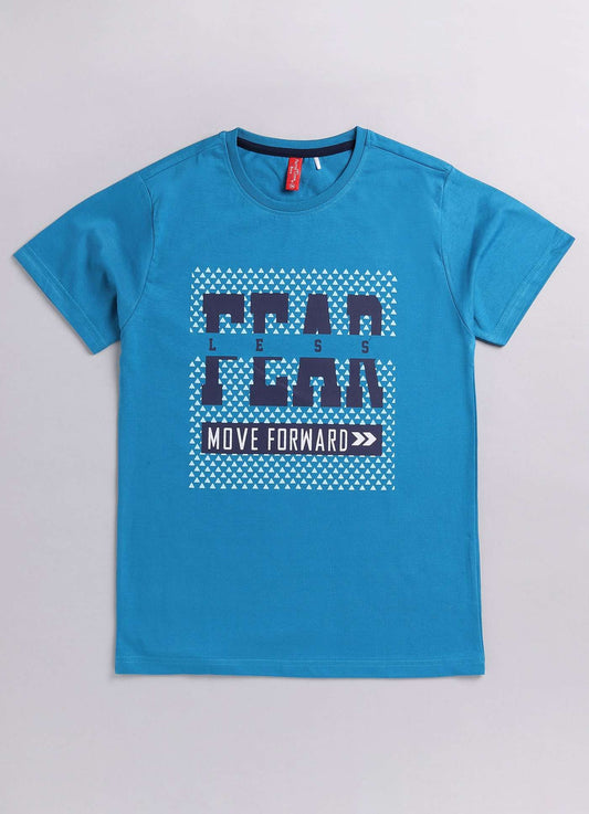 No fear print cotton t-shirt for boys - ParrotCrow