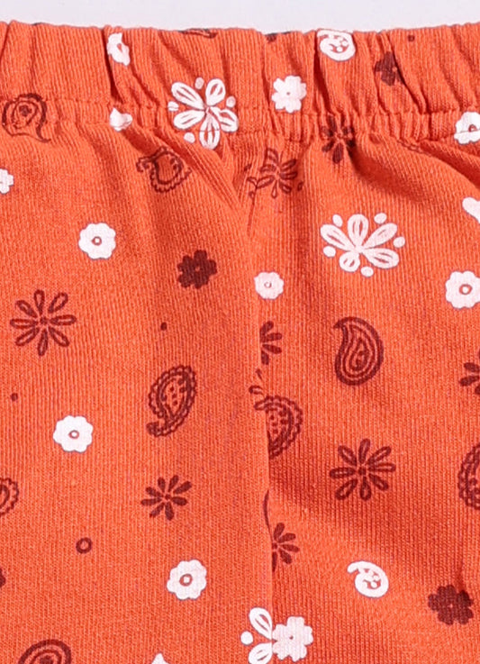 Orange Cotton Pyjama Pants for Girls - ParrotCrow