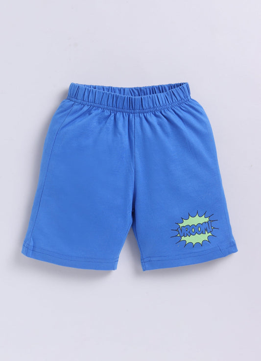 Parrot Crow Boys Green Vehicle Print T-Shirt & Blue Shorts Combo – “Vroom” Edition - ParrotCrow