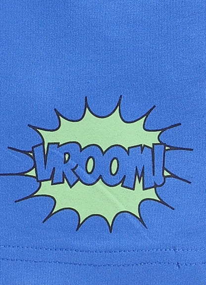 Parrot Crow Boys Green Vehicle Print T-Shirt & Blue Shorts Combo – “Vroom” Edition - ParrotCrow