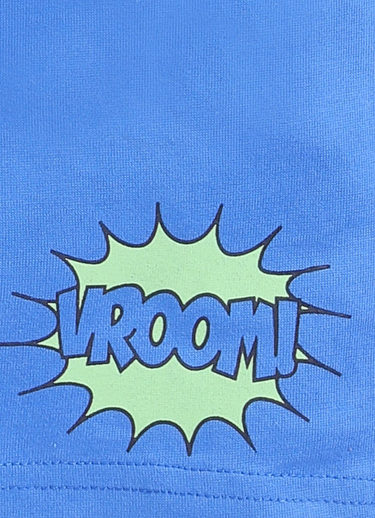 Parrot Crow Boys Lime Green Vehicle Print T-Shirt & Blue Shorts Set - ParrotCrow
