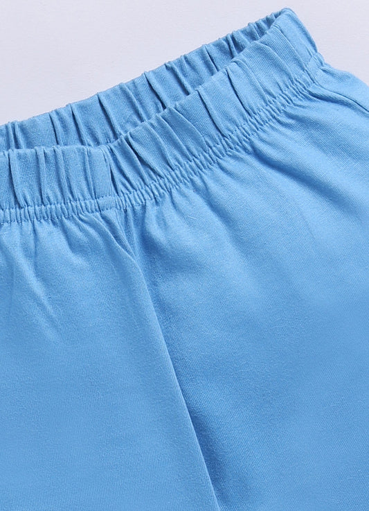 Parrot Crow Boys Mint Green Football Print T-Shirt & Blue Shorts Set – Goal Edition - ParrotCrow