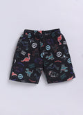 Parrot Crow Colorful Dinos Printed Active Wear Shorts - ParrotCrow