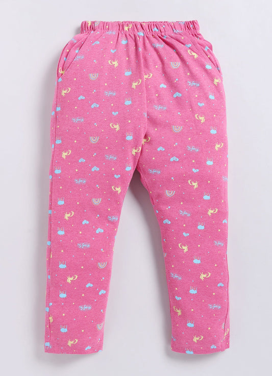 Pink Cotton Pyjama Pants for Girls - ParrotCrow