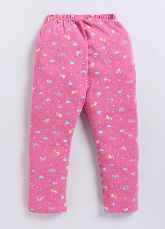 Pink Cotton Pyjama Pants for Girls - ParrotCrow