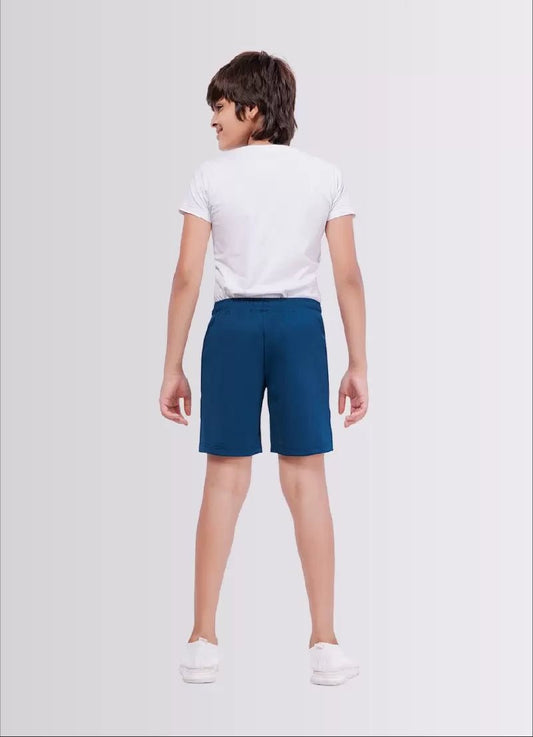 Printed AirForce Blue Polyester Lycra Shorts for Boys – Soft & Stretchy - ParrotCrow