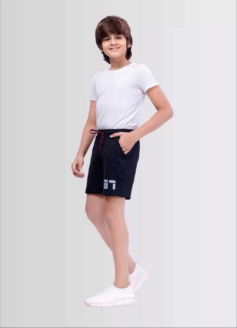 Printed Navy Color Polyester Lycra Shorts for Boys - ParrotCrow