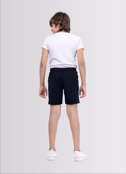 Printed Navy Color Polyester Lycra Shorts for Boys - ParrotCrow