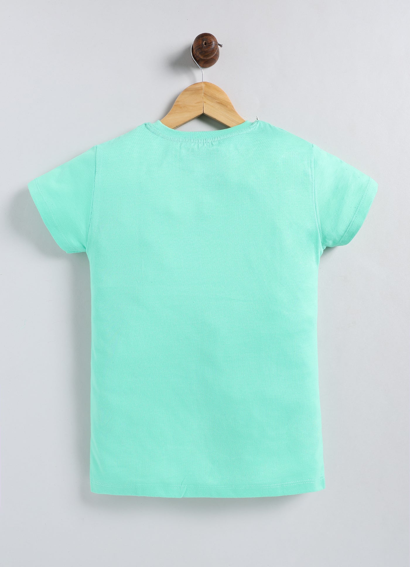 Reach for the stars Printed Cotton T-Shirt for Girls - Pista Green - ParrotCrow