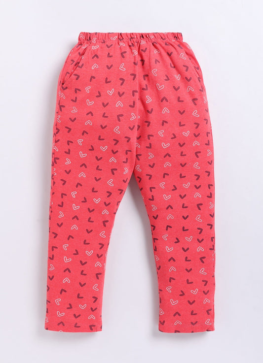 Red Cotton Pyjama Pants for Girls - ParrotCrow