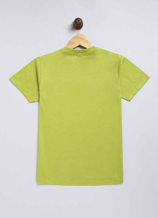 Roar Cotton Midnight Lemon Green T-Shirt for Boys – Soft & Comfortable - ParrotCrow
