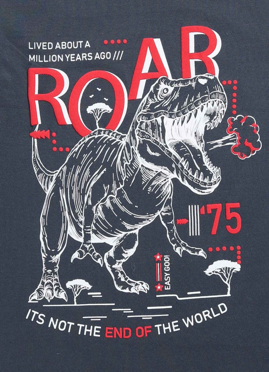Roar Cotton Midnight Navy T-Shirt for Boys – Soft & Comfortable - ParrotCrow