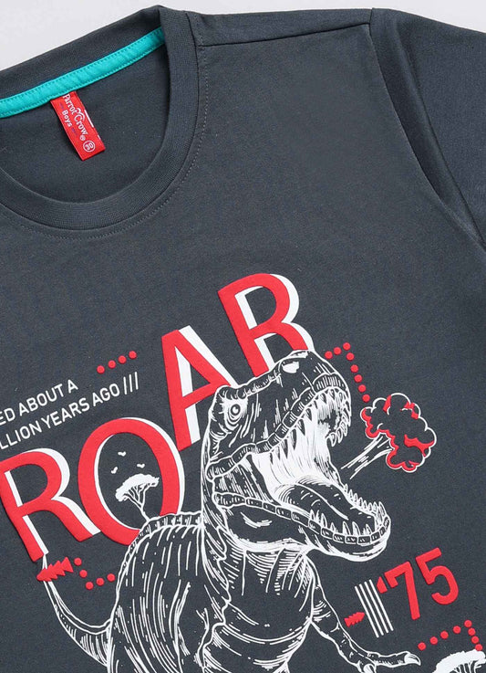 Roar Cotton Midnight Navy T-Shirt for Boys – Soft & Comfortable - ParrotCrow