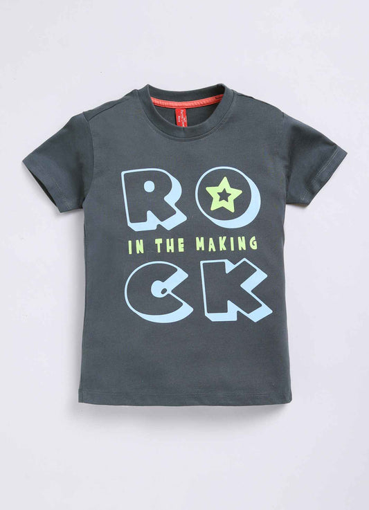 Rock in the making cotton t-shirt for boys - ParrotCrow