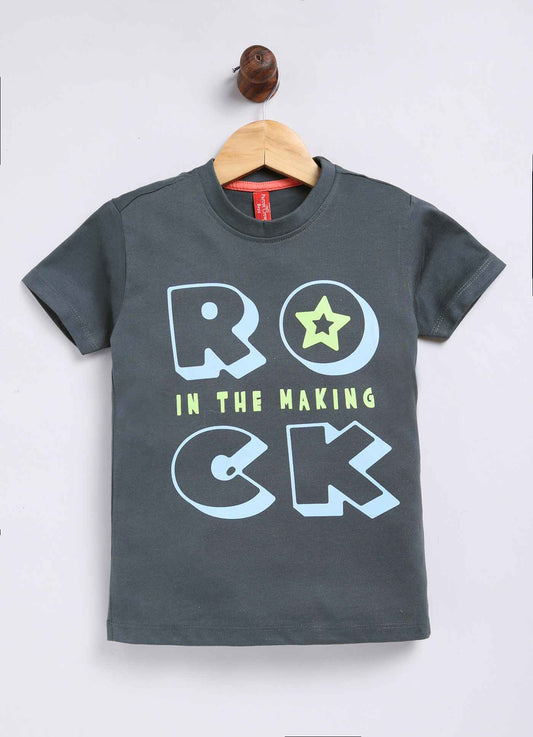 Rock in the making cotton t-shirt for boys - ParrotCrow