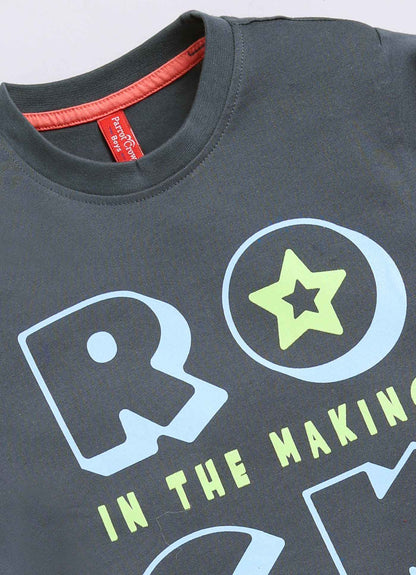 Rock in the making cotton t-shirt for boys - ParrotCrow