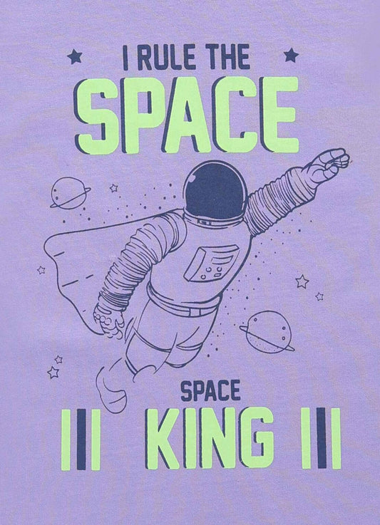 Rule the space king cotton t-shirt for boys - ParrotCrow