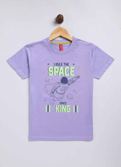 Rule the space king cotton t-shirt for boys - ParrotCrow